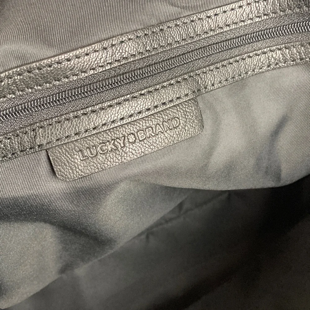 Lucky Brand Black Leather Patchwork Hobo Bag